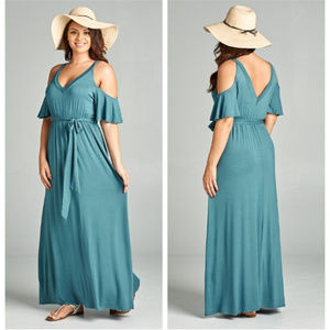 Elegant Teal Maxi Dress